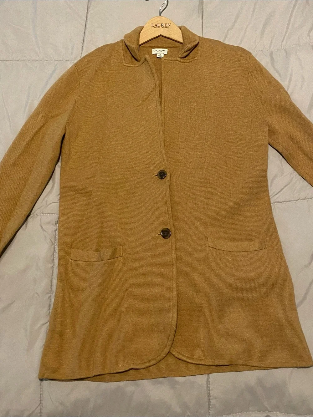 J. Crew Women's Camel-Tan Single-Button sweater Blazer